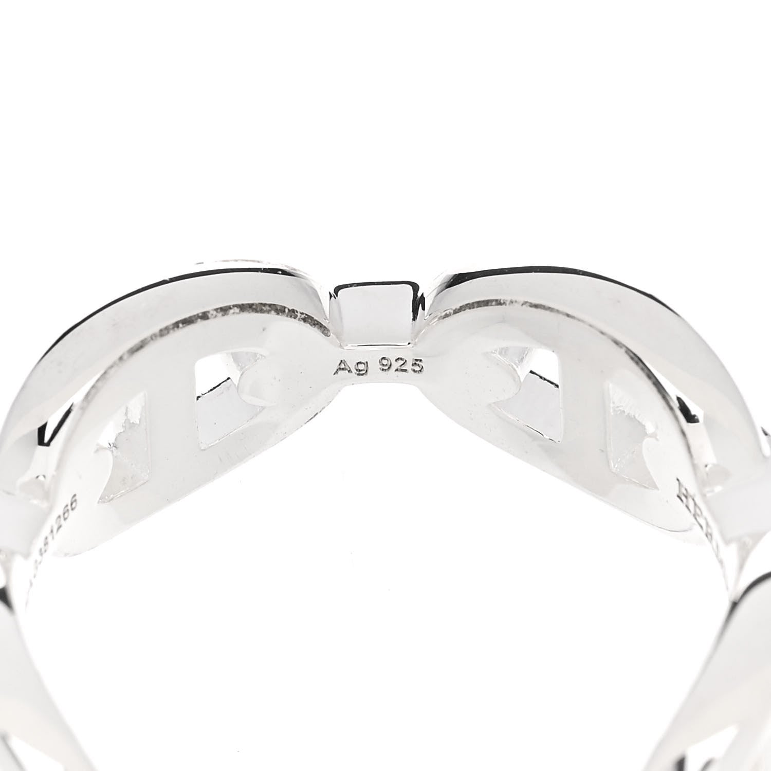 Hermes Sterling Silver PM Chaine d'Ancre Enchainee Band Ring 55 7.25 8 of 9