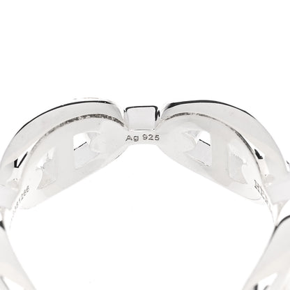 Hermes Sterling Silver PM Chaine d'Ancre Enchainee Band Ring 55 7.25 8 of 9