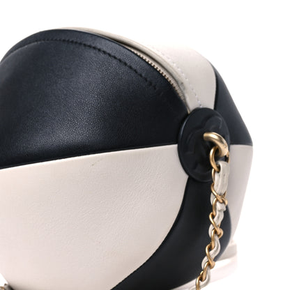 Chanel Calfskin Coco Beach Ball Bag White Black 10 of 11