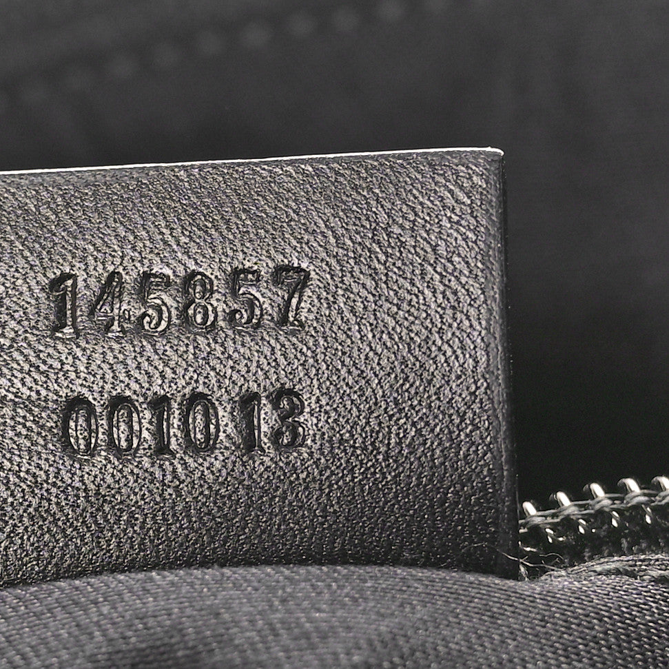 Gucci Monogram Calfskin Perforated Medium Flat Messenger Bag Black 7 of 13