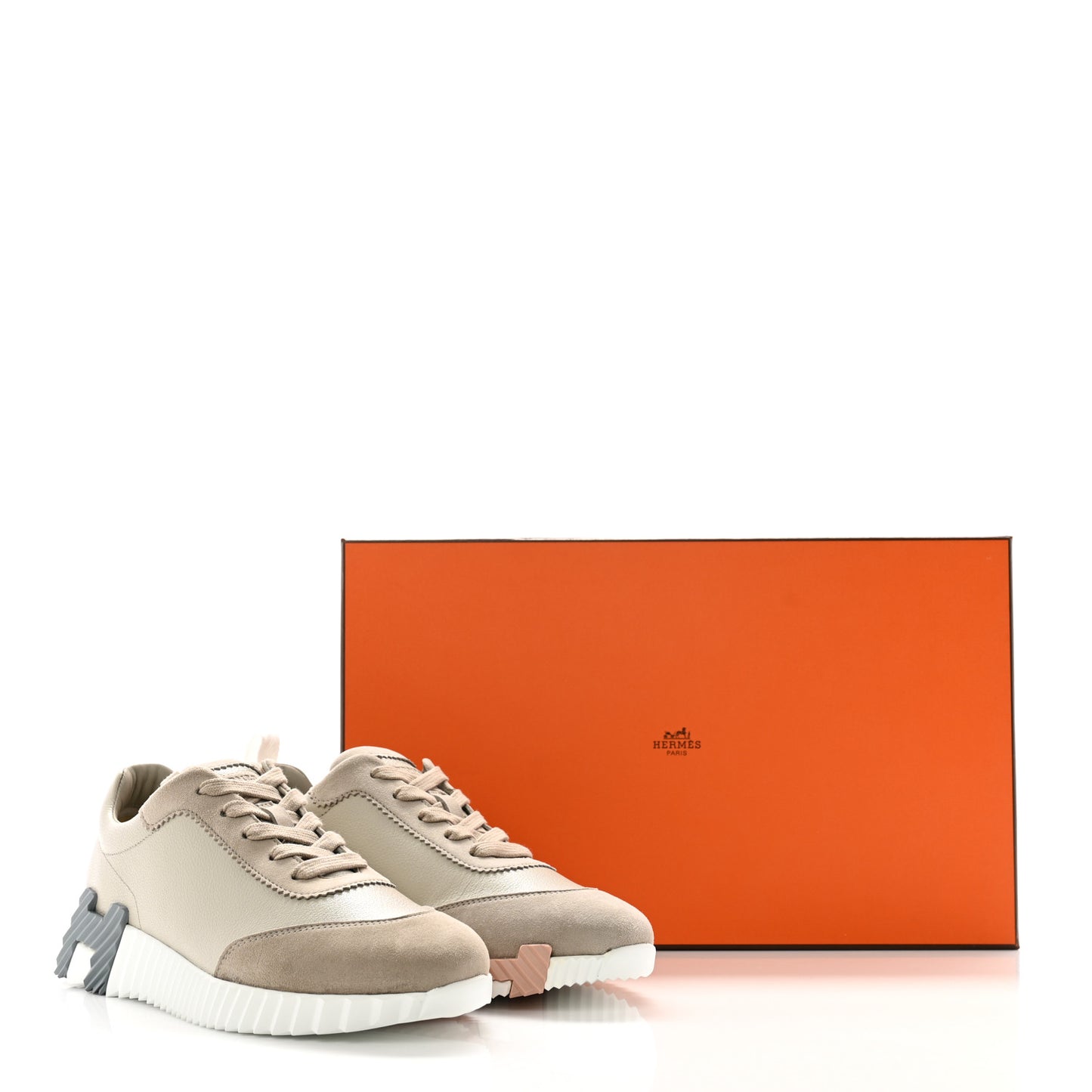 Sport Goatskin Suede Goatskin Womens Bouncing Sneakers 37.5 Beige Esquisse
