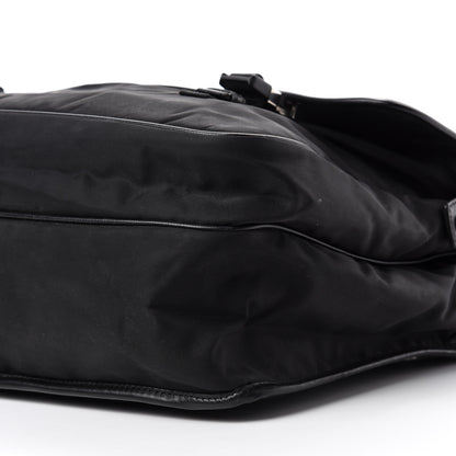 Prada Tessuto Nylon Saffiano Logo Messenger Bag Black 7 of 10