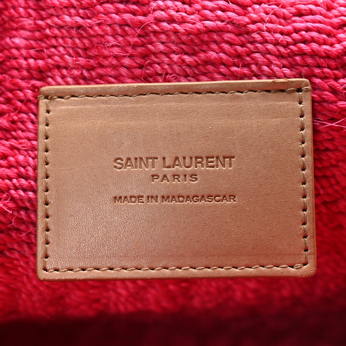 Raffia Medium Monogram Kate Satchel Pink Glow