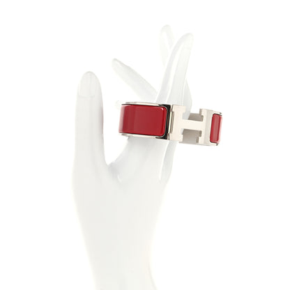 Hermes Enamel Wide Clic Clac H Bracelet PM Rouge Bandana 2 of 4