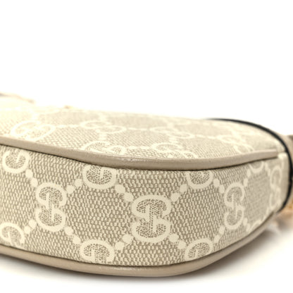 Gucci GG Supreme Monogram Textured Dollar Calfskin Web Mini Ophidia GG Handbag Beige Mystic White Oatmeal 10 of 11