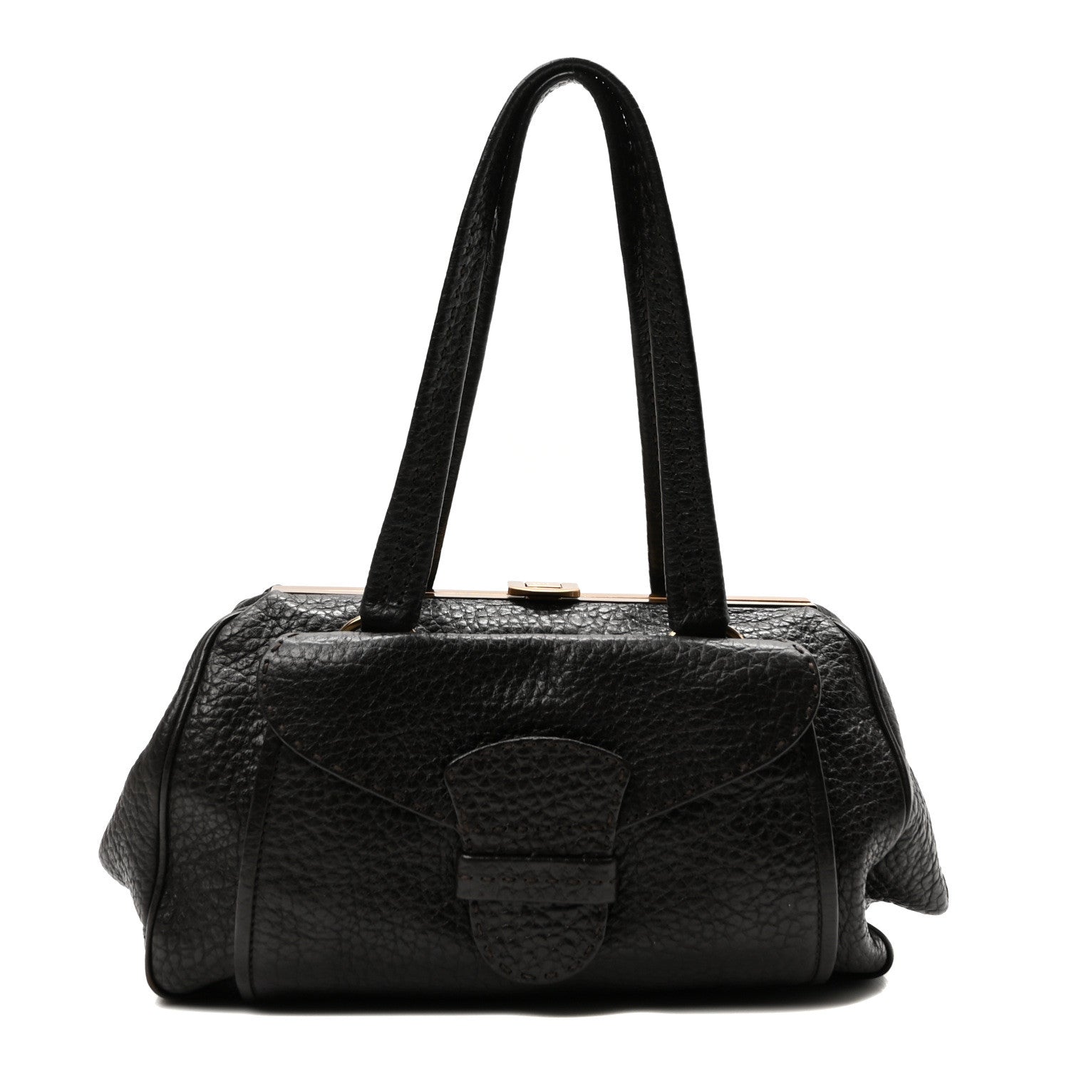 Prada Cervo Berlino Satchel Brown 1 of 9