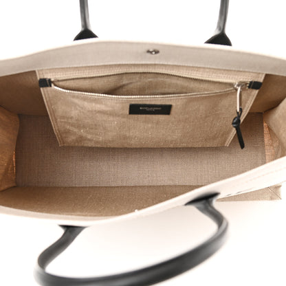 Saint Laurent Linen Calfskin Rive Gauche Tote Optic White 5 of 11