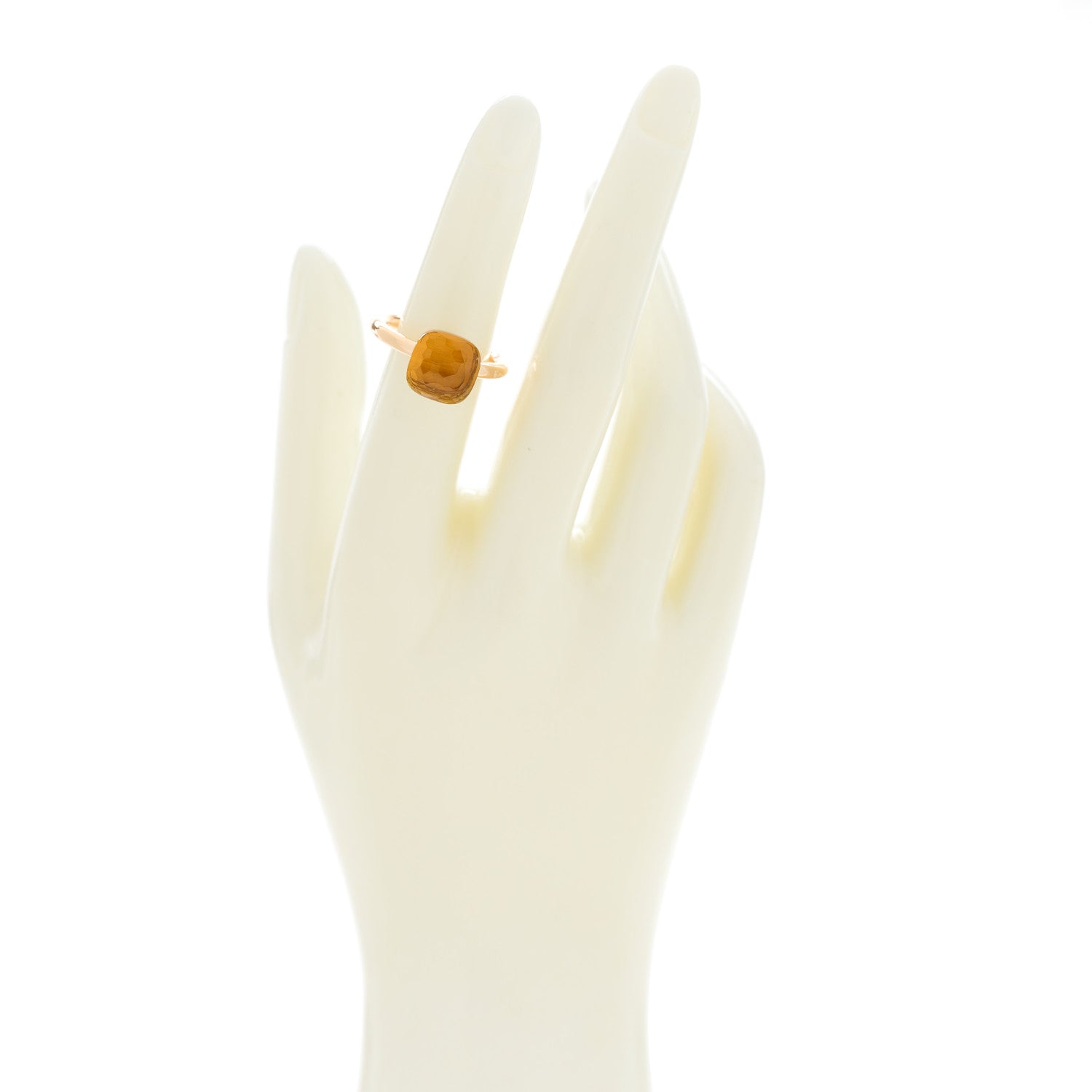 Pomellato 18K Rose White Gold Citrine Classic Nudo Ring 49 4.75 2 of 5