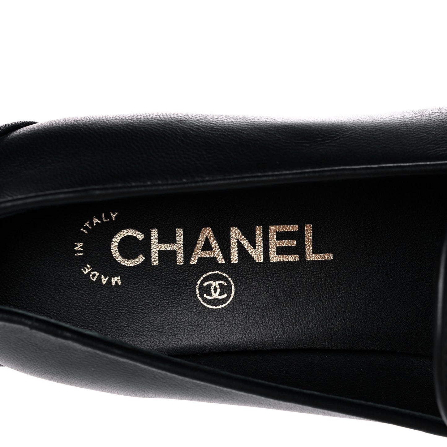 Lambskin Quilted Womens CC Loafers 39.5 Black