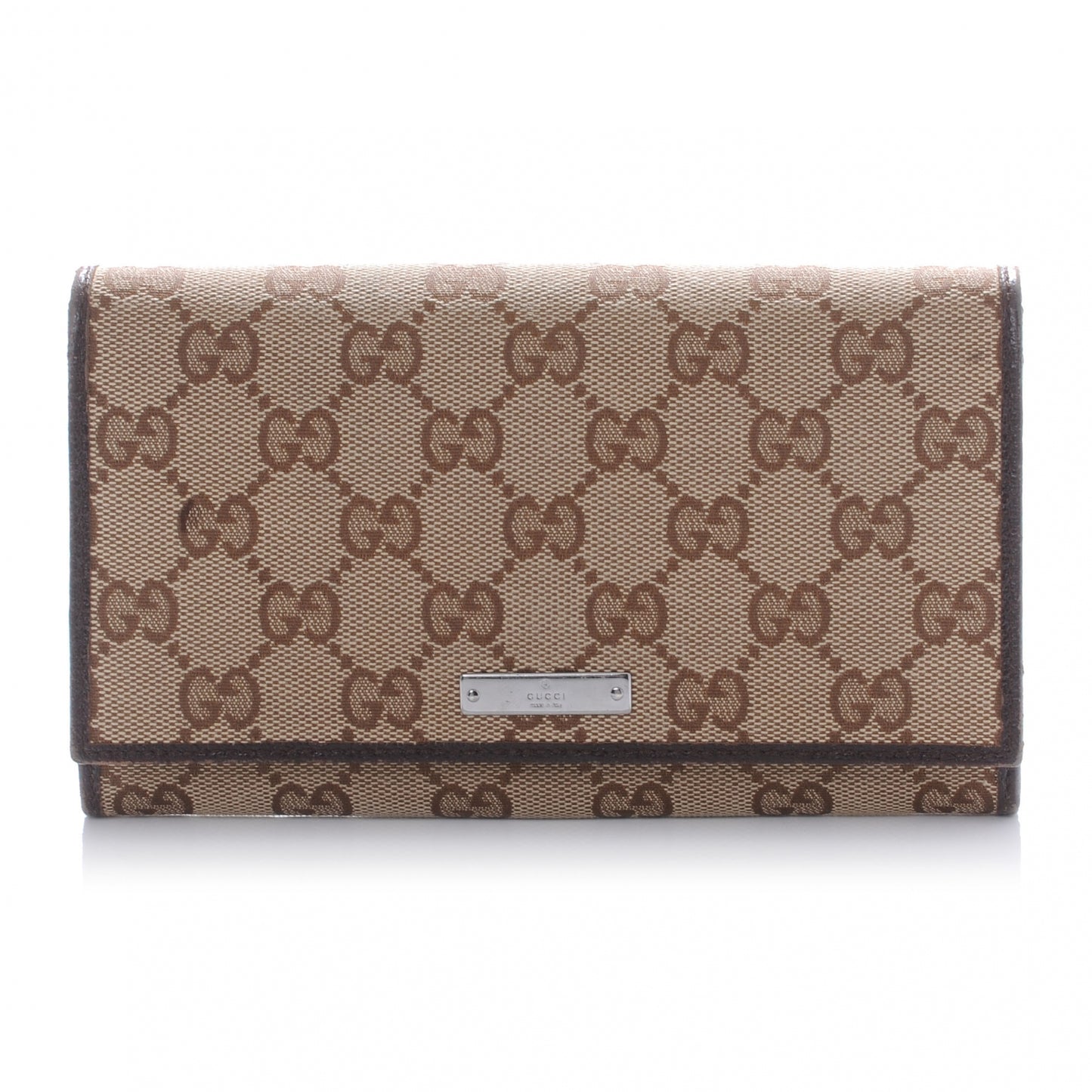 Monogram Metal Bar Continental Flap Wallet Brown
