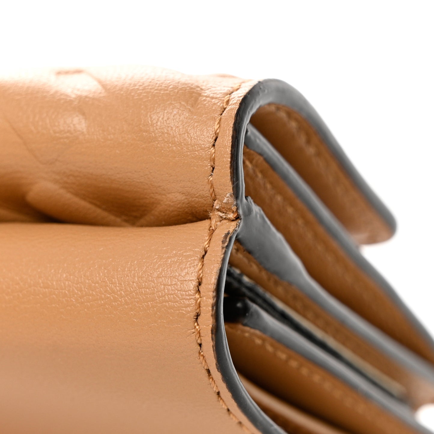 Nappa Matisse FF Diagonal Embossed Micro Tri-Fold Wallet Miele Scuro