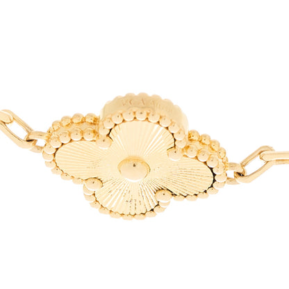 Van Cleef & Arpels 18K Yellow Gold 5 Motifs Guilloche Vintage Alhambra Bracelet 3 of 5