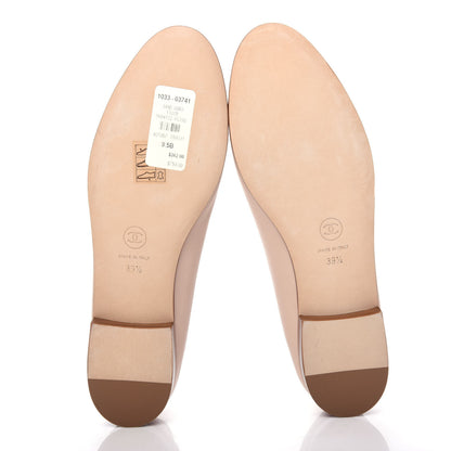 Chanel Lambskin Cap Toe CC Ballerina Flats 39.5 Beige 6 of 10