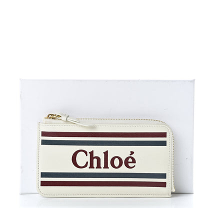 Chloe Smooth Calfskin Logo Vick Zip Card Case Natural White 9 of 9