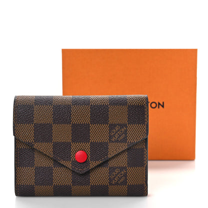 Louis Vuitton Damier Ebene Victorine Wallet Red 9 of 9