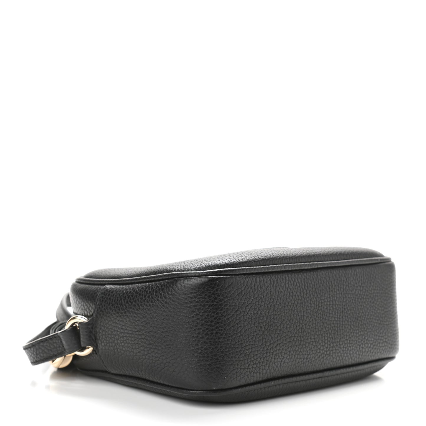 Pebbled Calfskin Small Soho Disco Bag Black