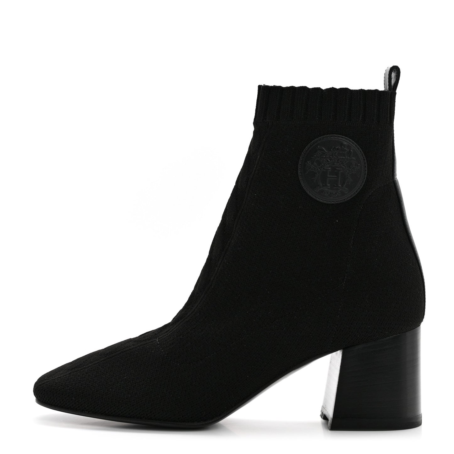 Knit Calfskin Volver 60 Ankle Boots 37.5 Black