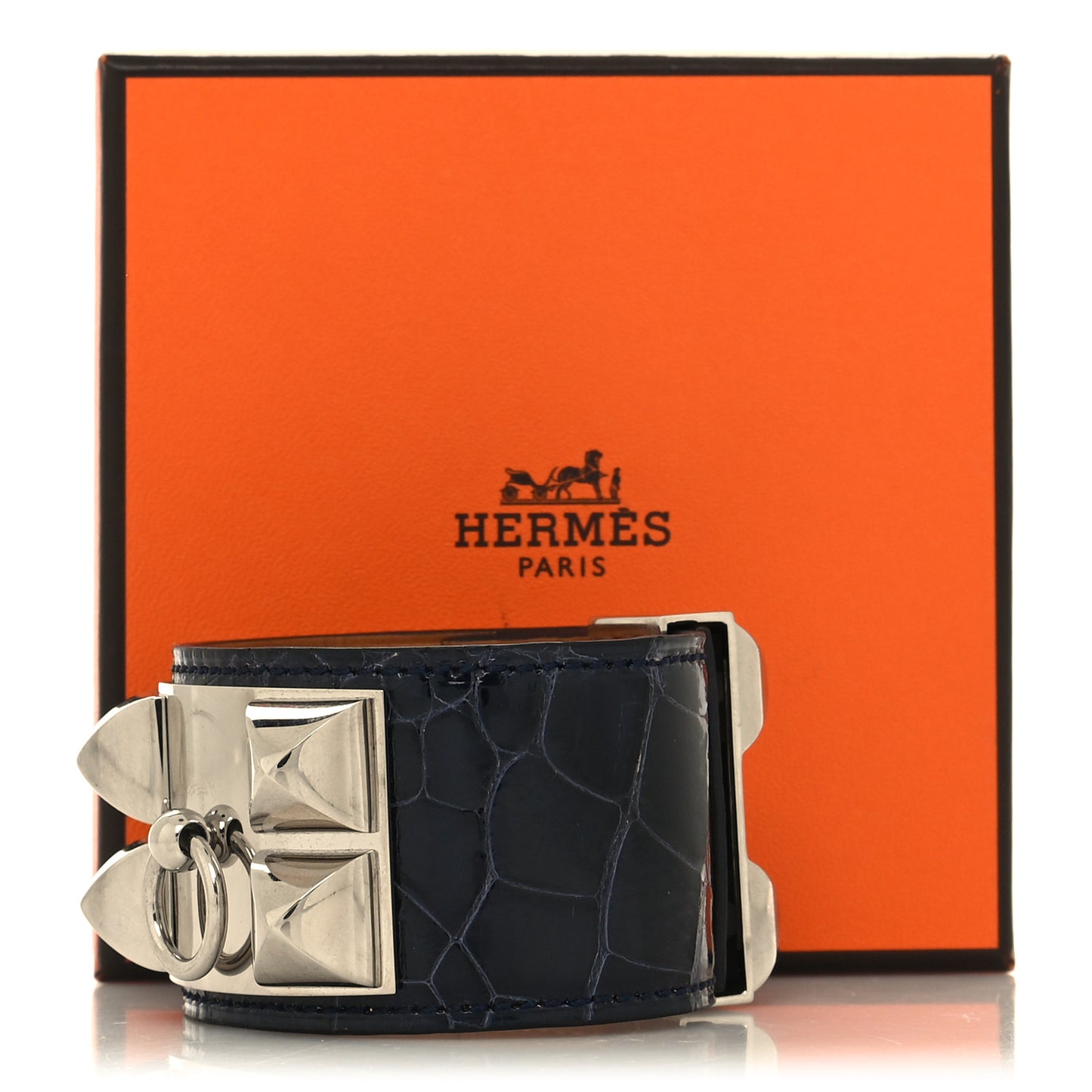 Alligator Collier de Chien CDC Bracelet T2 Bleu Marine