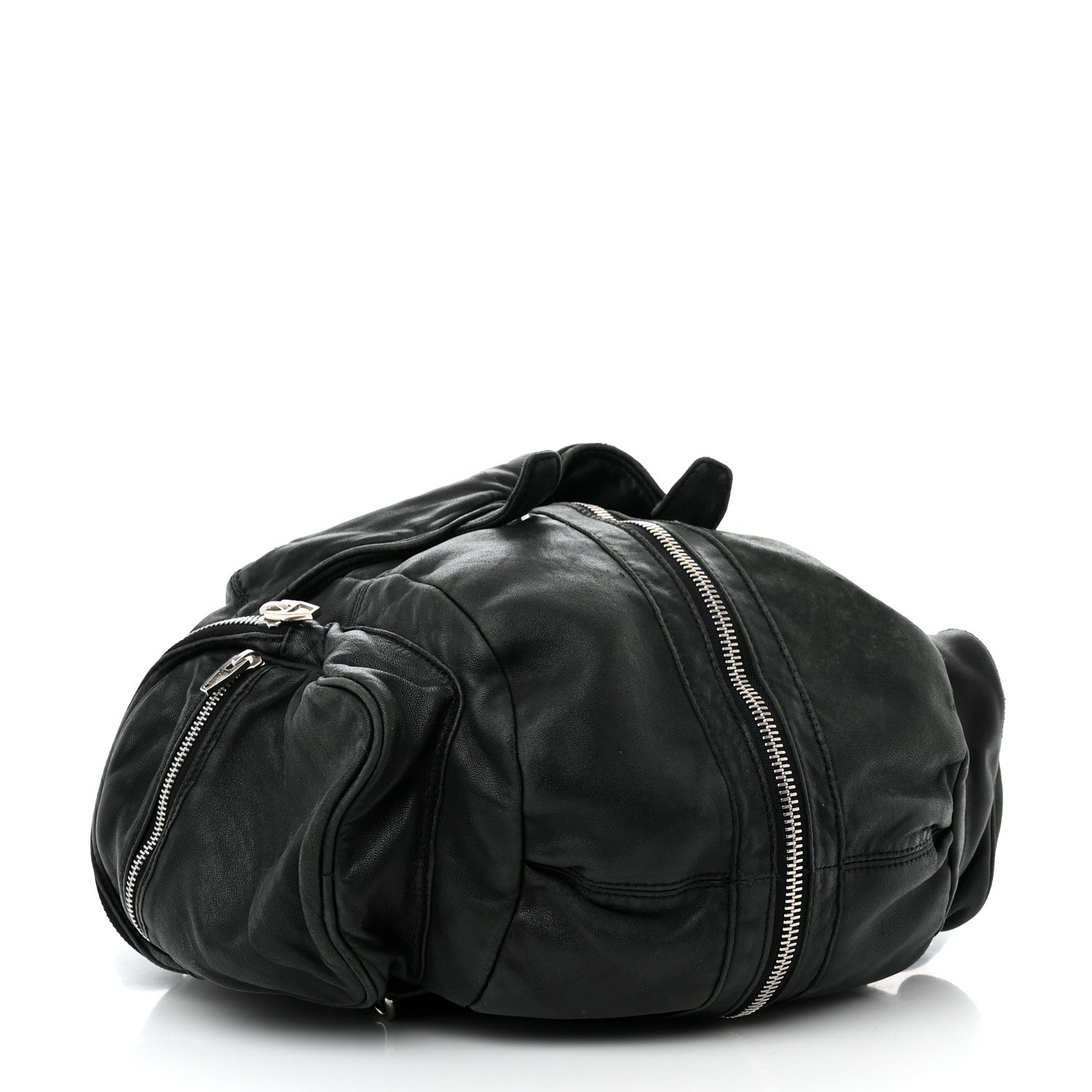 Alexander Wang Lambskin Marti Backpack Bag Washed Black Rhodium Hardware 4 of 17