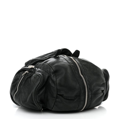 Alexander Wang Lambskin Marti Backpack Bag Washed Black Rhodium Hardware 4 of 17