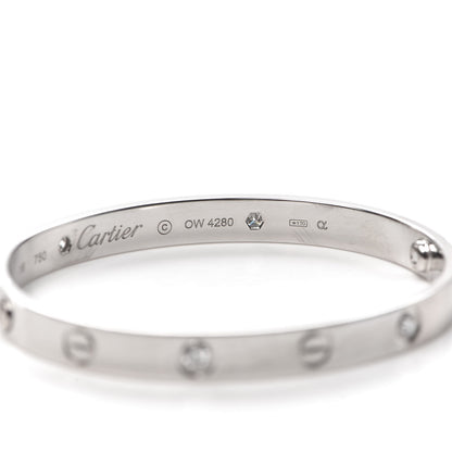 Cartier 18K White Gold 4 Diamond LOVE Bracelet 16 6 of 6
