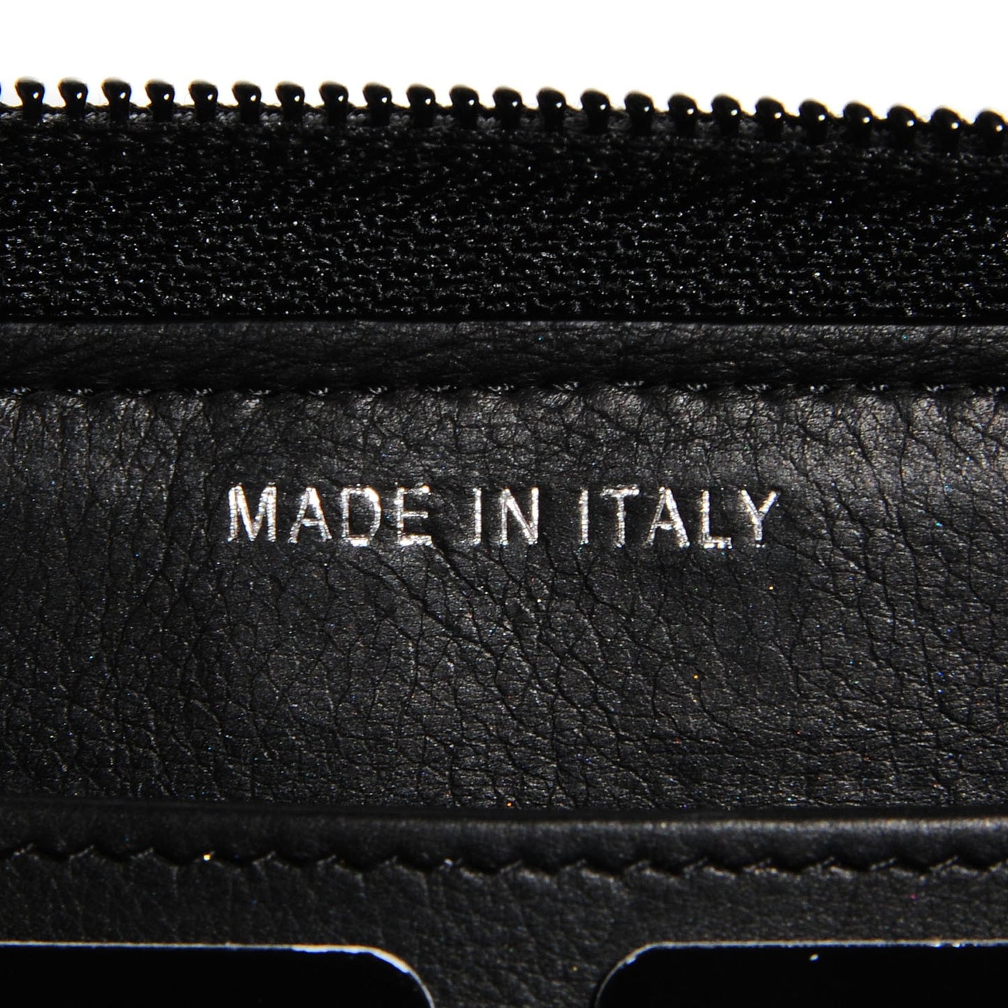 Calfskin Chevron Zip Around Boy Wallet Black