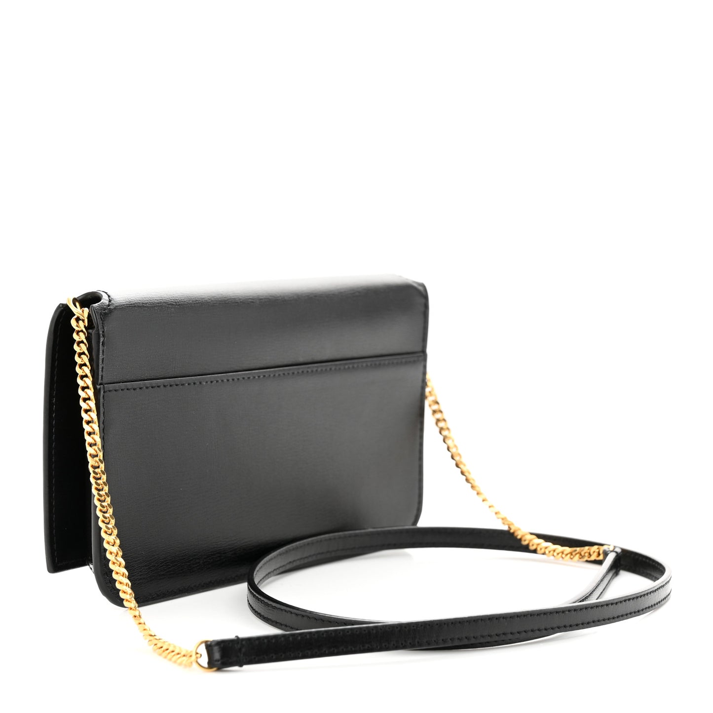 Smooth Calfskin Monogram Phone Holder Crossbody Black