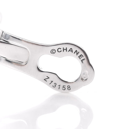 Chanel 18K White Gold Diamond Fil de Camelia Earrings 4 of 5
