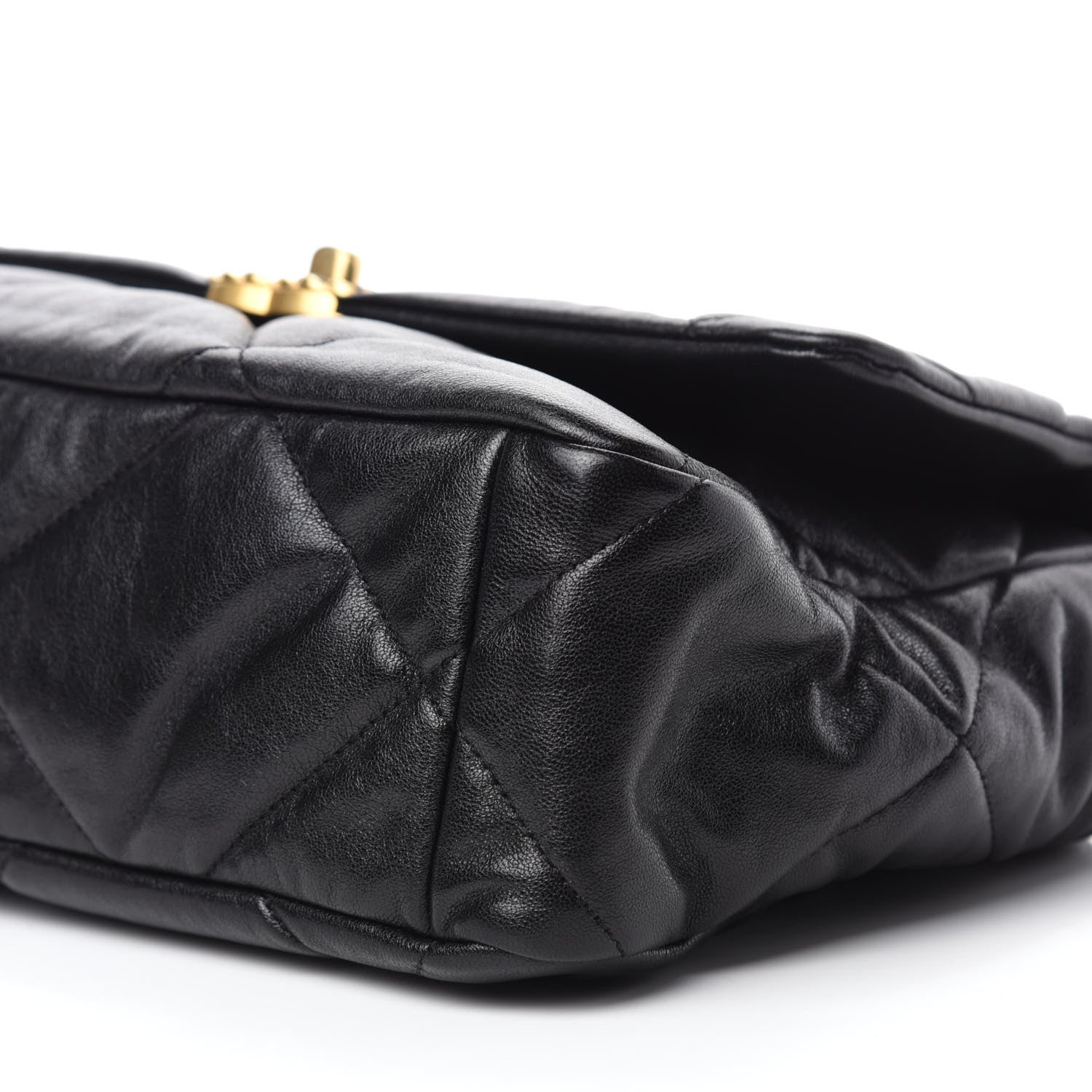 Chanel Shiny Goatskin Quilted Large Chanel 19 Flap Black 7 of 10