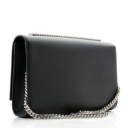 Saint Laurent Grain De Poudre Medium Classic Monogram Kate Satchel Black 3 of 12