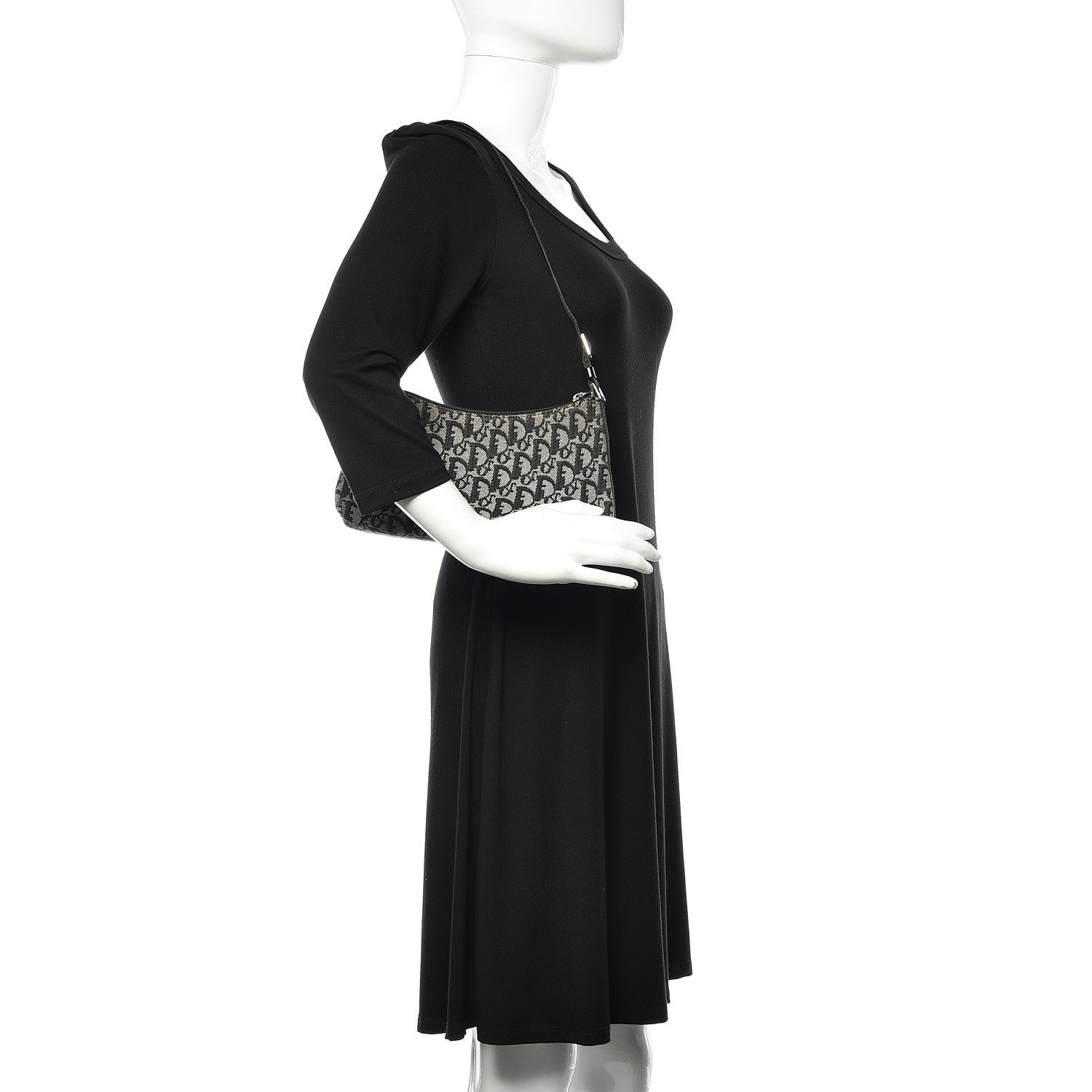 Christian Dior Monogram Shoulder Bag Pochette Black 2 of 13