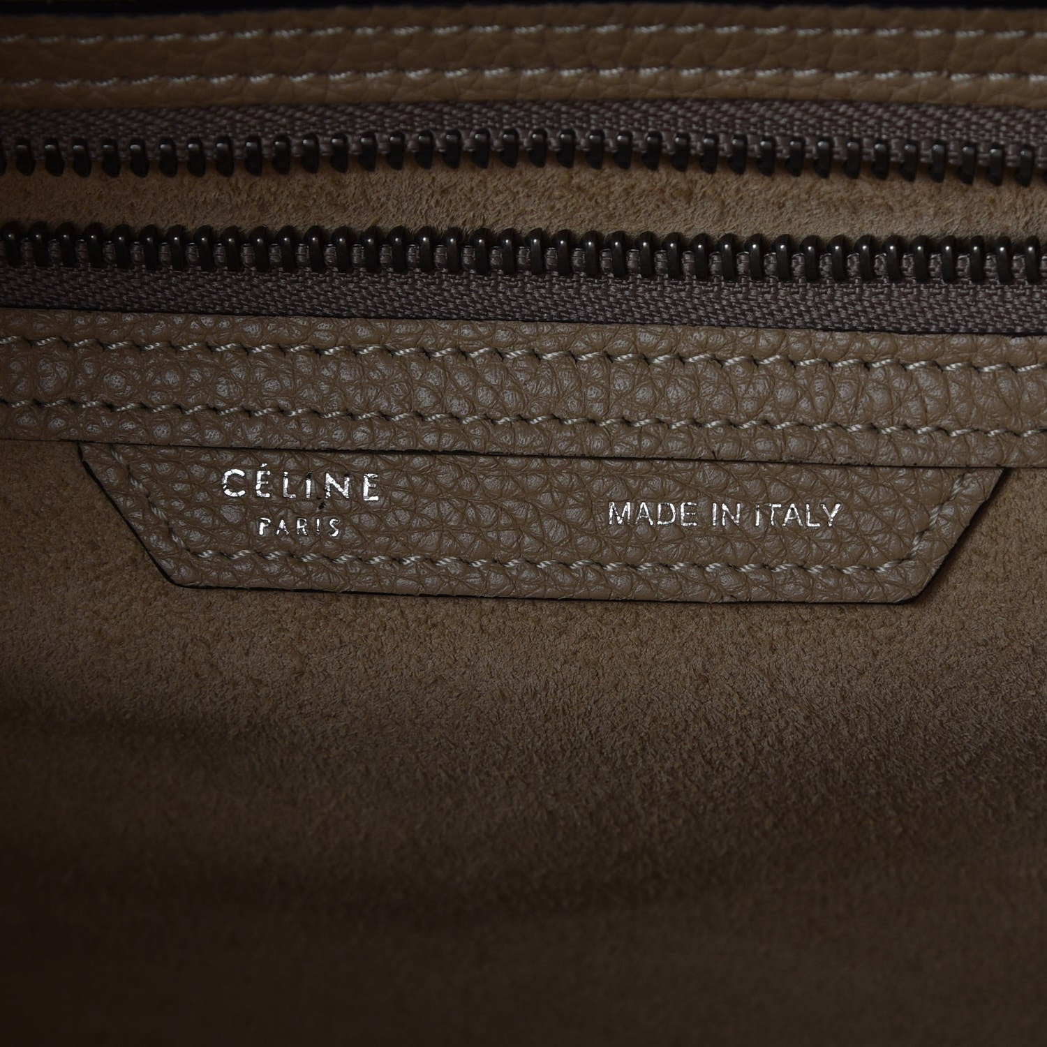 Celine Drummed Calfskin Mini Luggage Dune 6 of 17