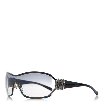 Chanel Swarovski Crystal Camellia CC Sunglasses 4164-B Black 1 of 8