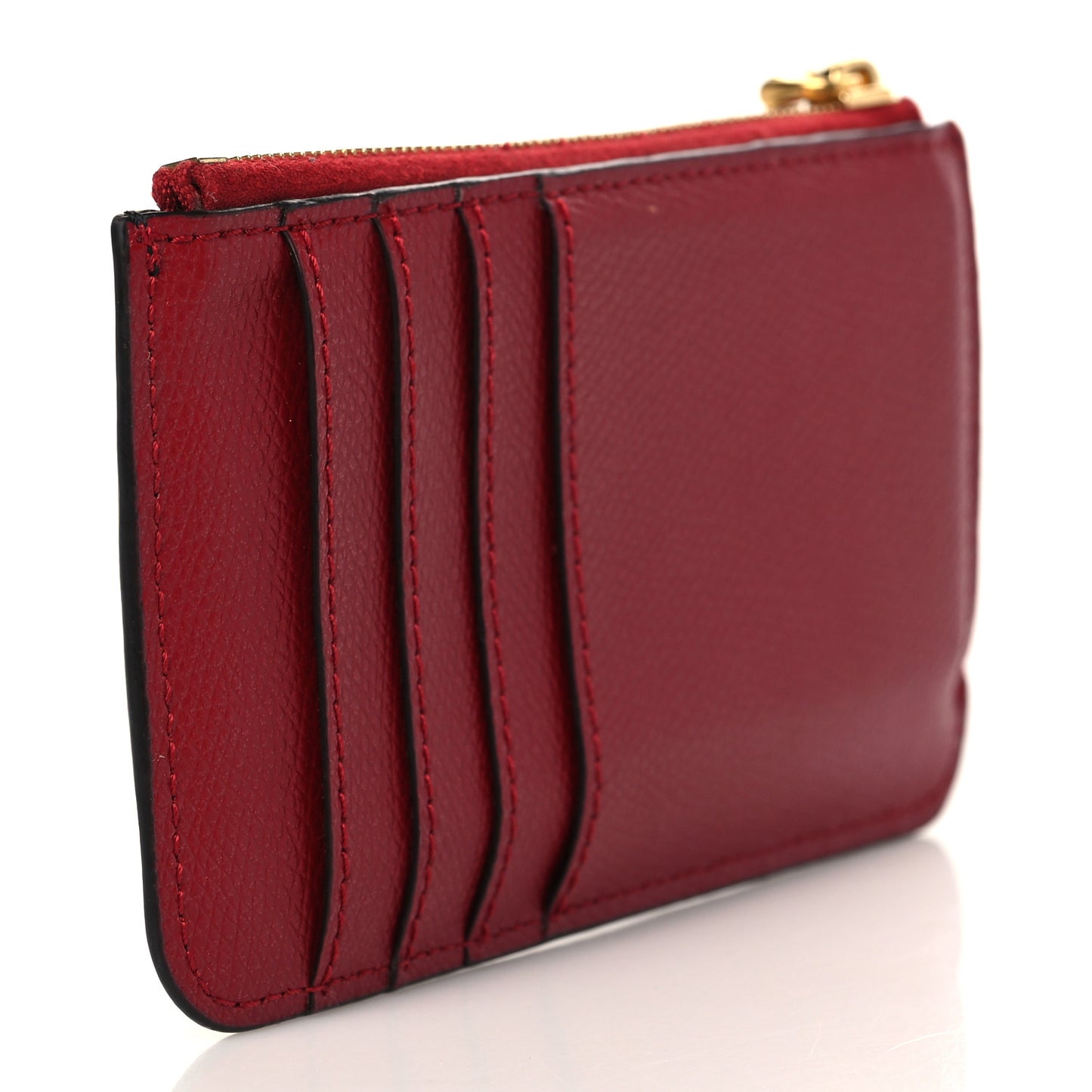 Vitello Cruise F is Fendi Bi-Color FF 1974 Embossed Key Case Pouch Maya Black Fragola