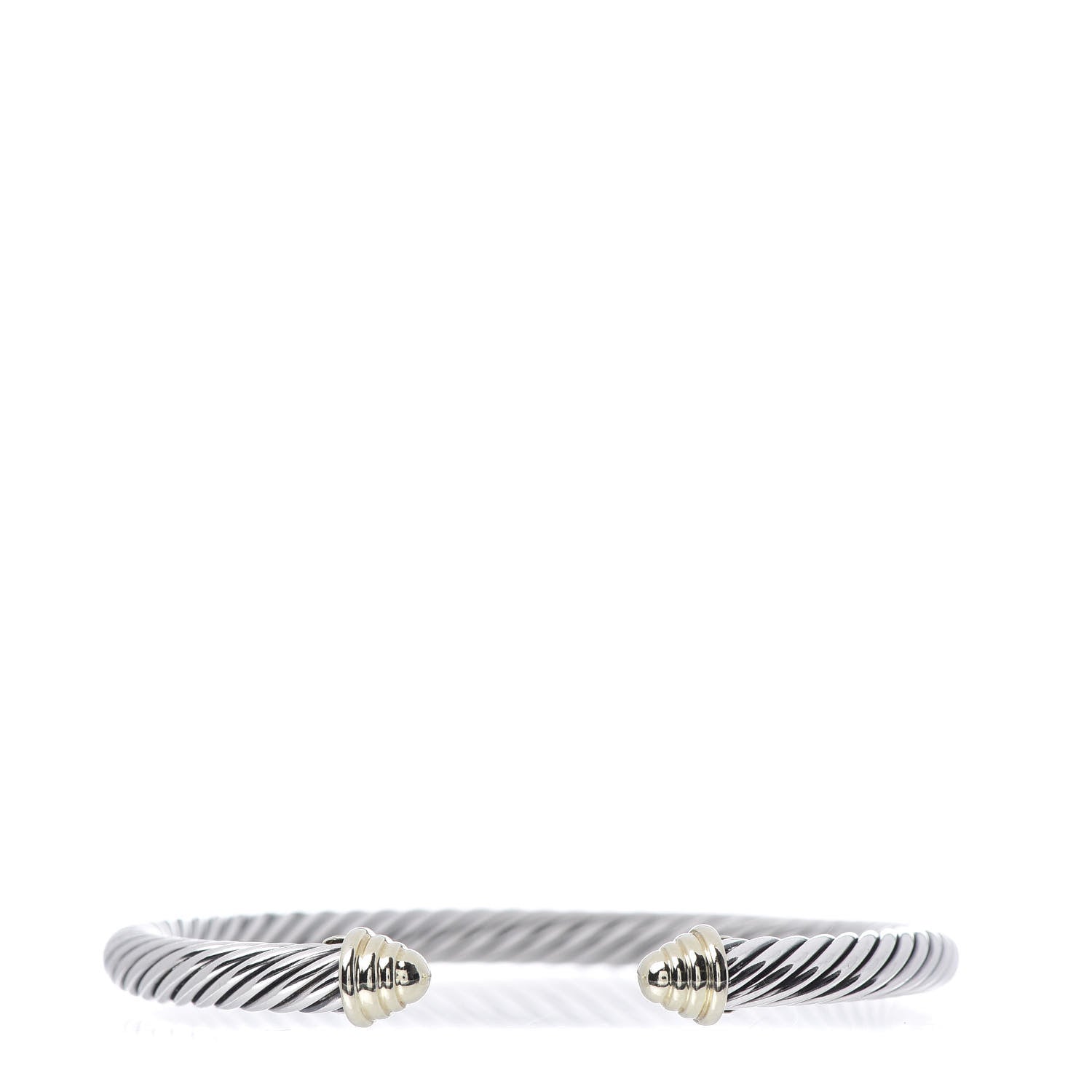David Yurman Sterling Silver 14K Yellow Gold 5mm Cable Classics Bracelet 1 of 5