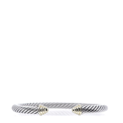 David Yurman Sterling Silver 14K Yellow Gold 5mm Cable Classics Bracelet 1 of 5