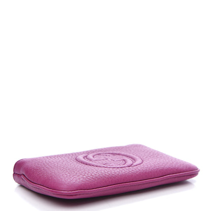 Gucci Pebbled Calfskin Soho Key Case Bright Bougainvillea 5 of 9