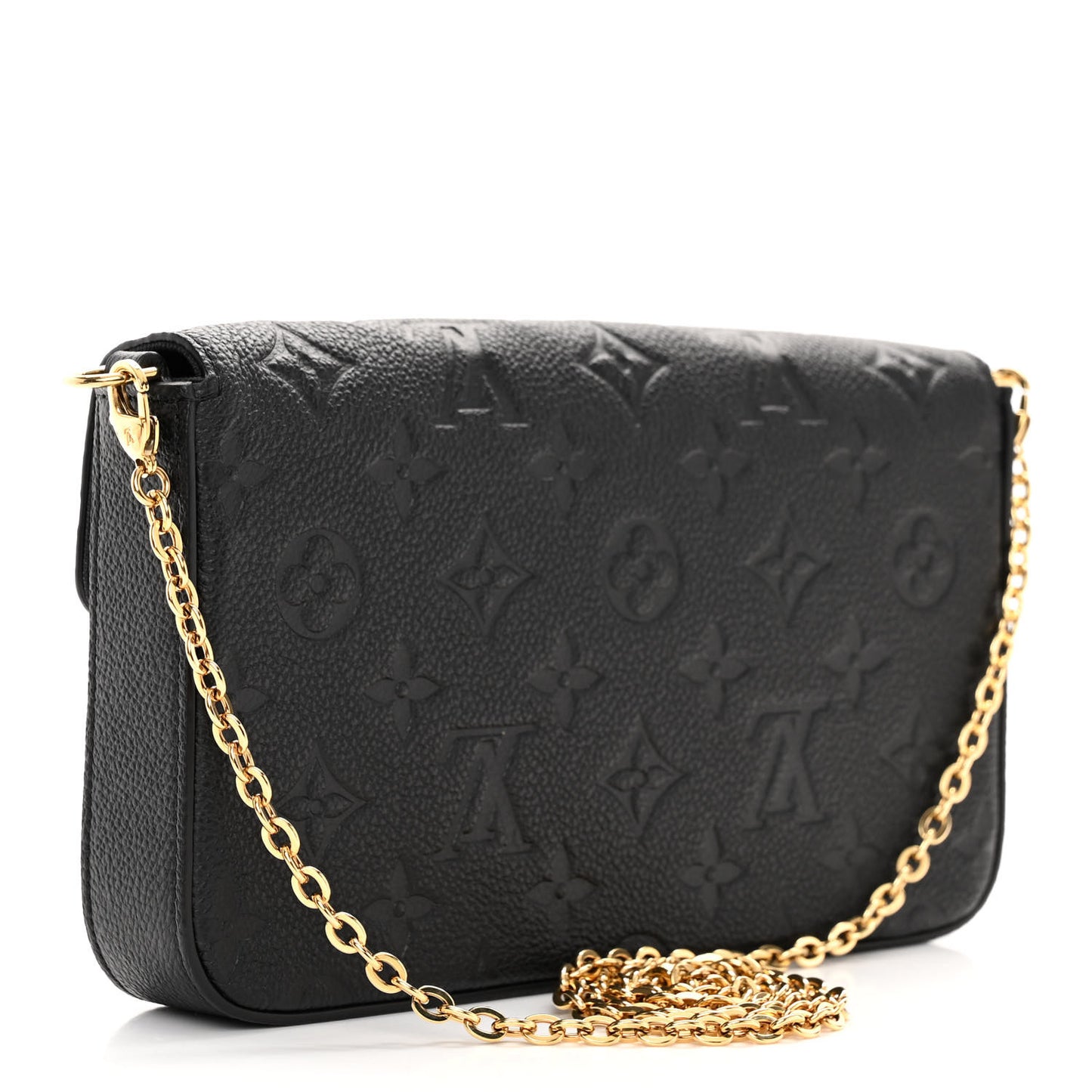 LOUIS VUITTON Empreinte Pochette Felicie Chain Wallet Black