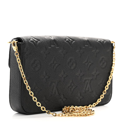 Louis Vuitton LOUIS VUITTON Empreinte Pochette Felicie Chain Wallet Black 4 of 10