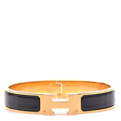 Hermes Enamel Narrow Clic Clac H Bracelet PM Black 1 of 7