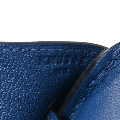 Hermes Togo Birkin 30 Bleu Tie 7 of 11