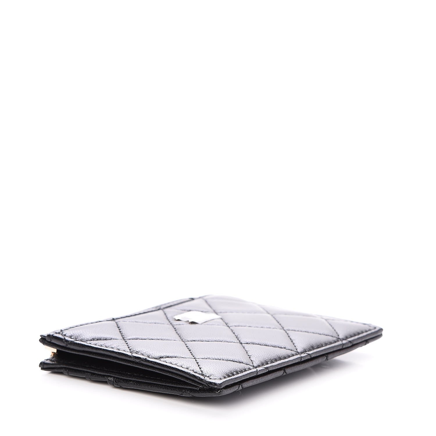 Chanel Lambskin Quilted Zip Card Holder Black 4 of 8