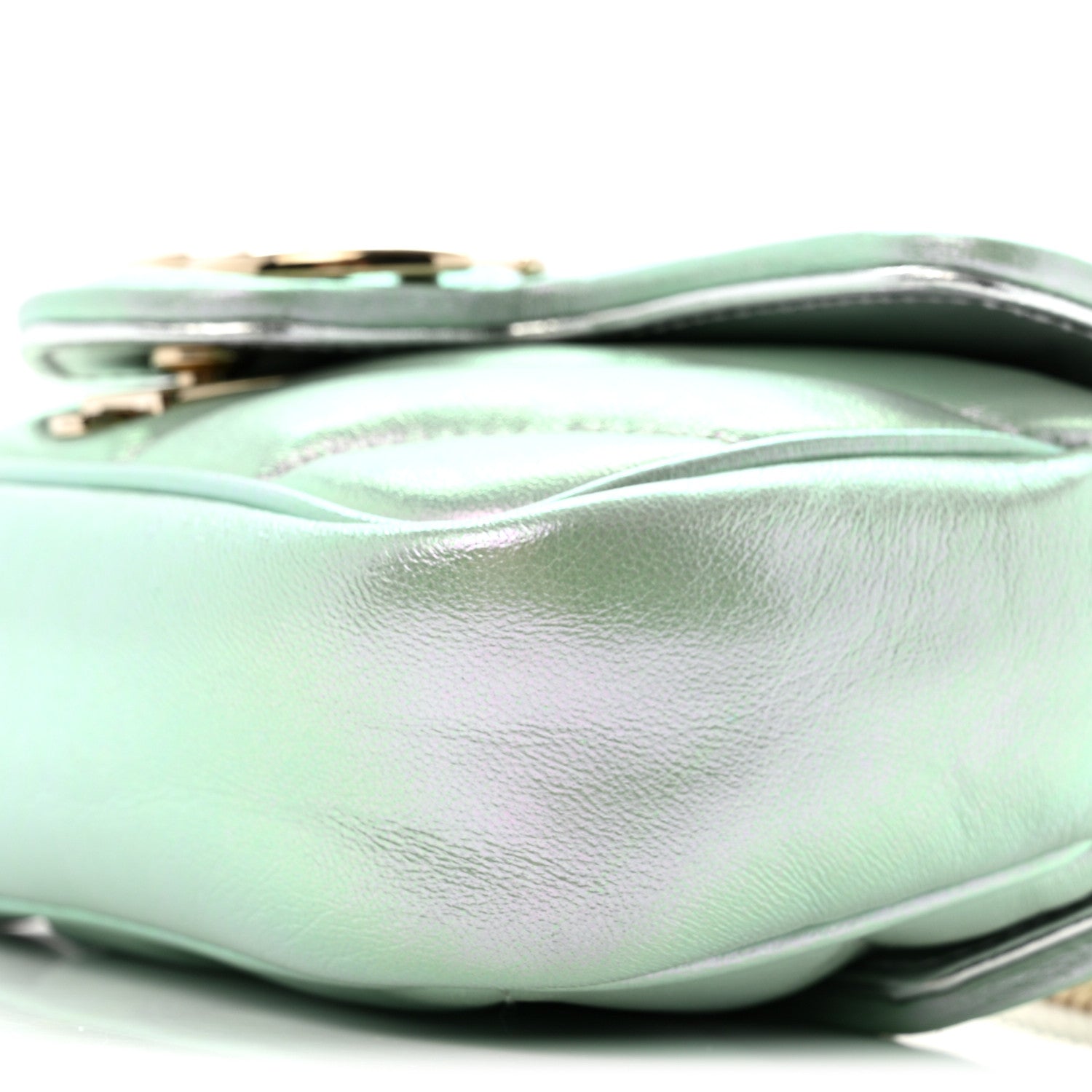 Gucci Iridescent Nappa Chevron Matelasse Super Mini GG Marmont Shoulder Bag Green Iridescent 10 of 11