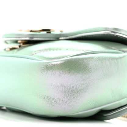 Gucci Iridescent Nappa Chevron Matelasse Super Mini GG Marmont Shoulder Bag Green Iridescent 10 of 11