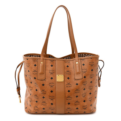MCM Visetos Medium Liz Reversible Shopper Tote Cognac 1 of 17