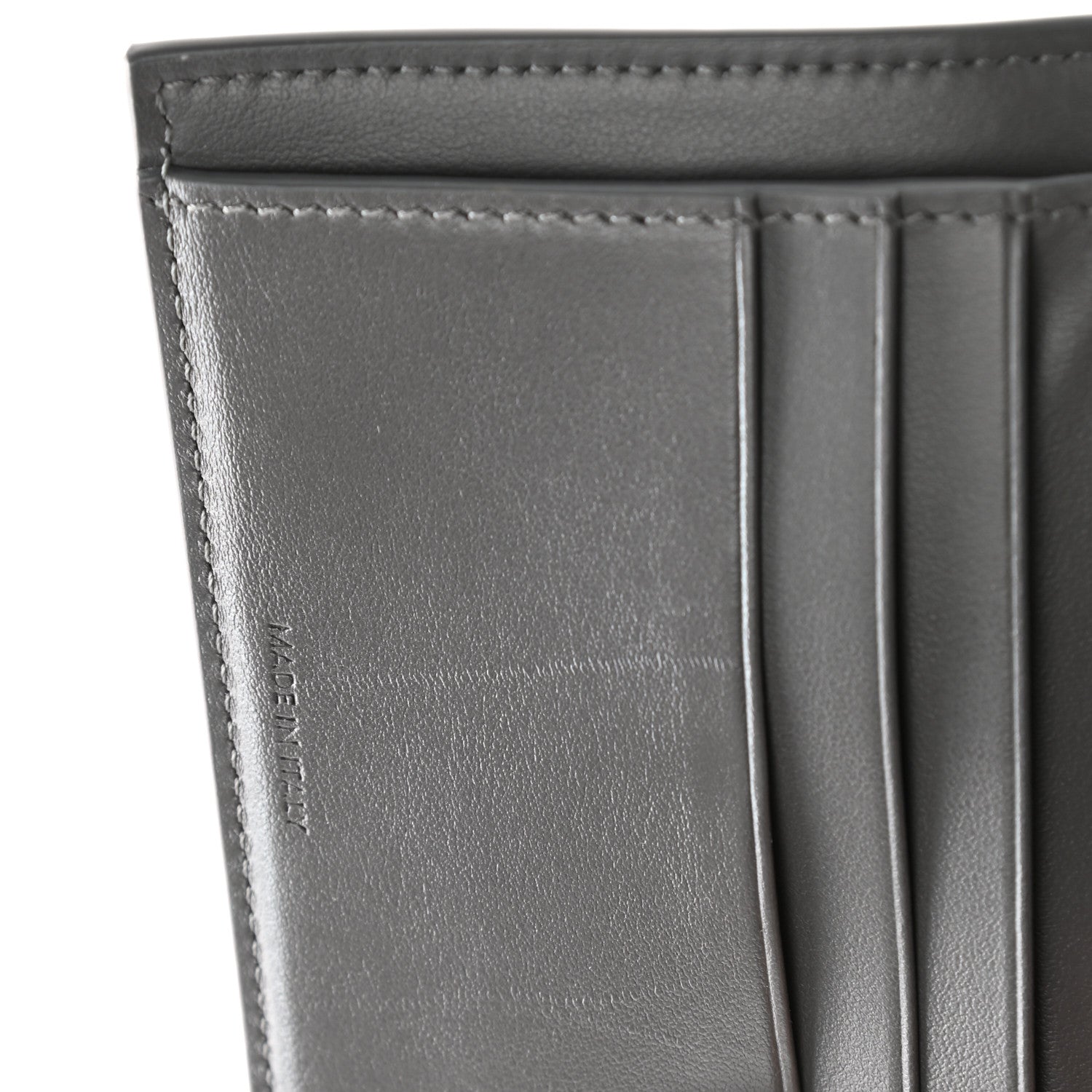 Celine Grained Calfskin Small Tri-Fold Wallet Grey 10 of 15