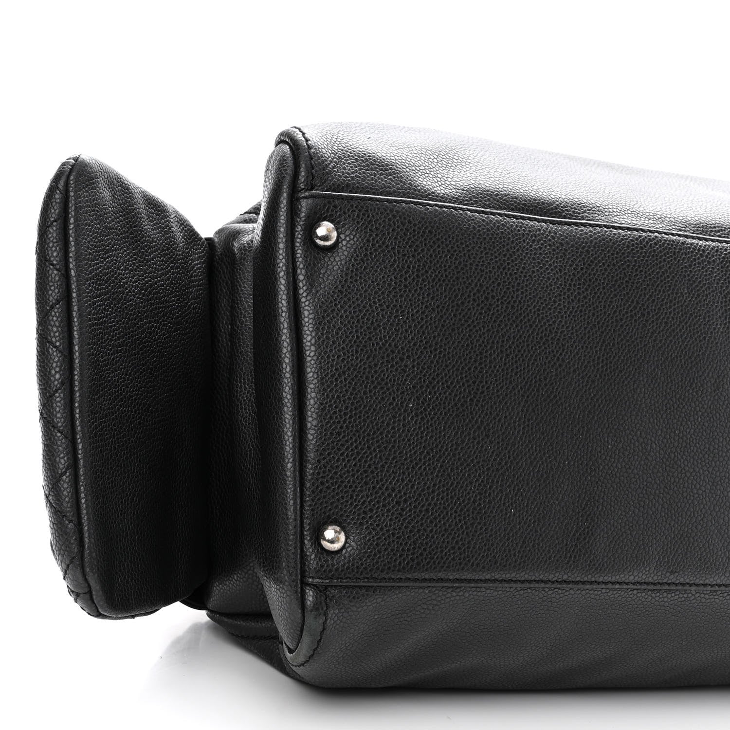 Chanel Glazed Caviar Coco Rider Bowling Bag Black 8 of 12
