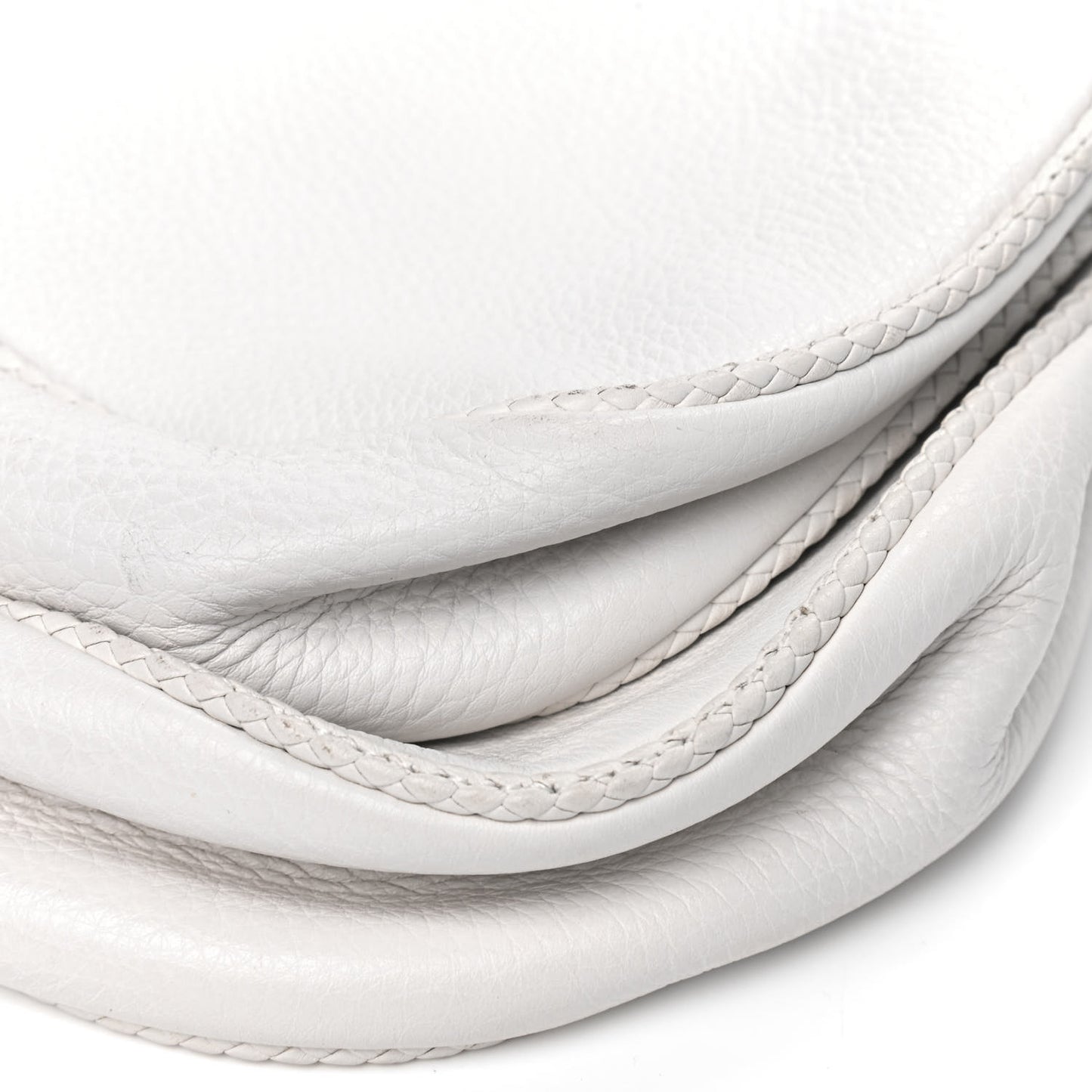Calfskin Whipstitch Gaucho Double Saddle Bag White