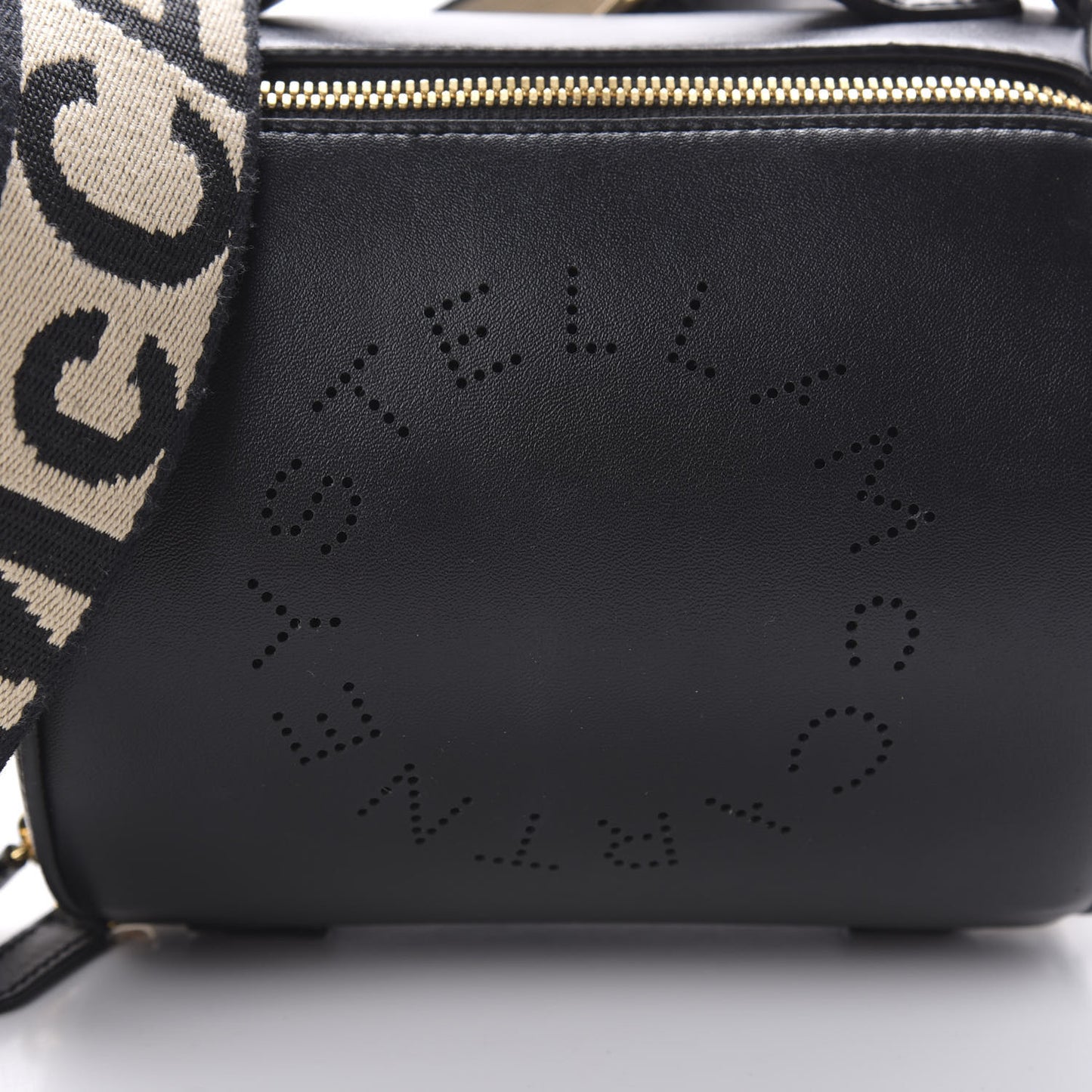 Eco Alter Nappa Perforated Logo Shoulder Bag Black