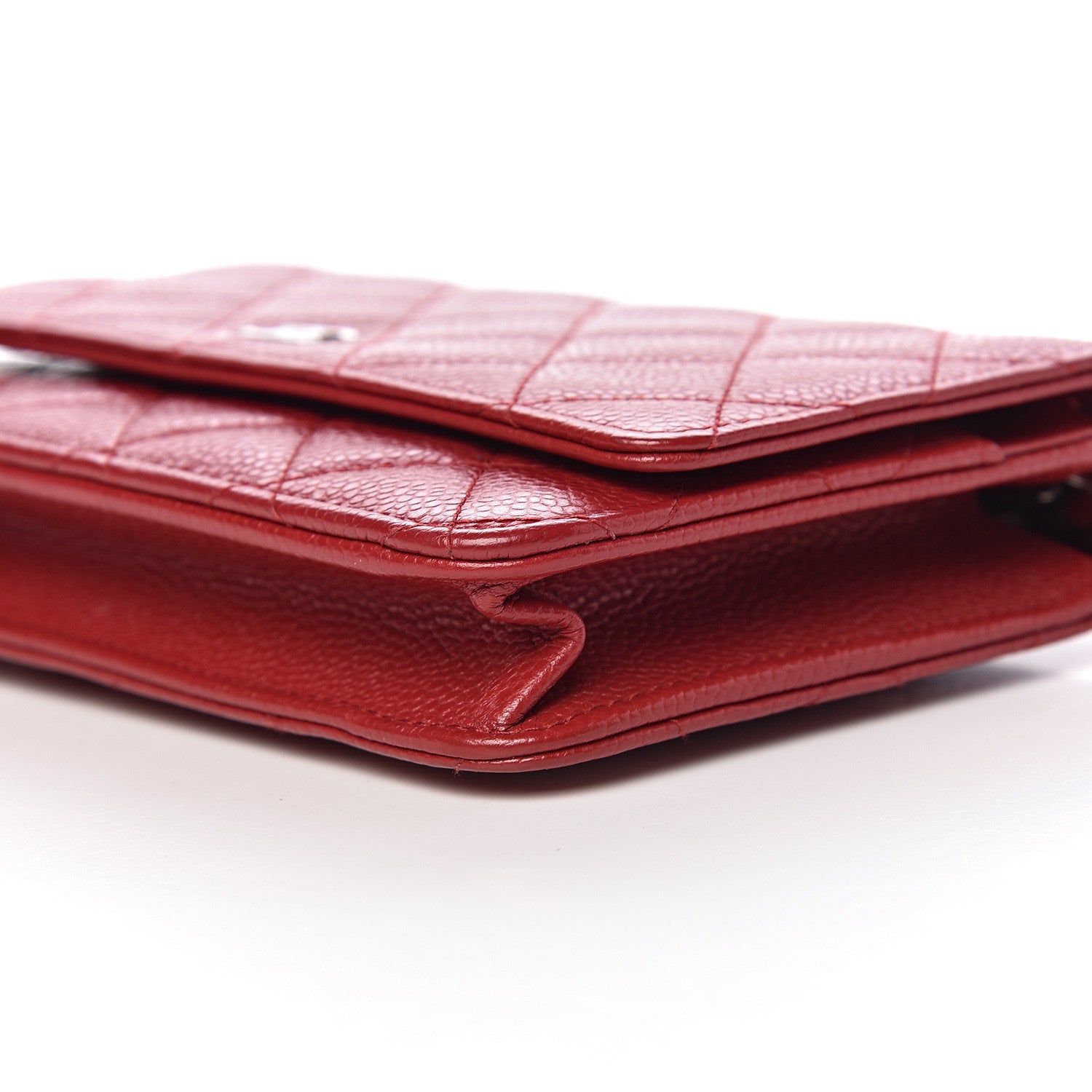 Chanel Caviar Quilted Wallet on Chain WOC Red 10 of 11
